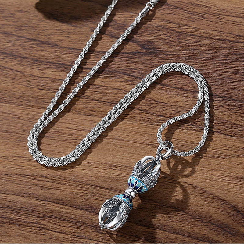 Buddha Stonesチベット銅金剛杵ドルジェスピリチュアルパワーネックレスペンダント - image 3