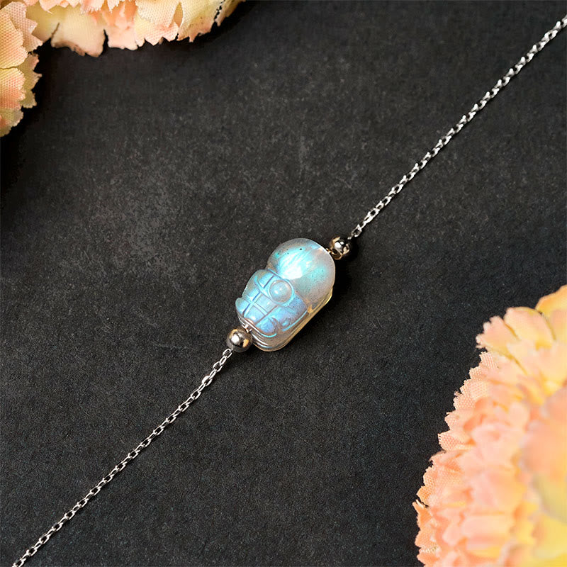 Buddha Stones 925スターリングシルバーPiXiuムーンストーン ヒーリングブレスレット - image 3