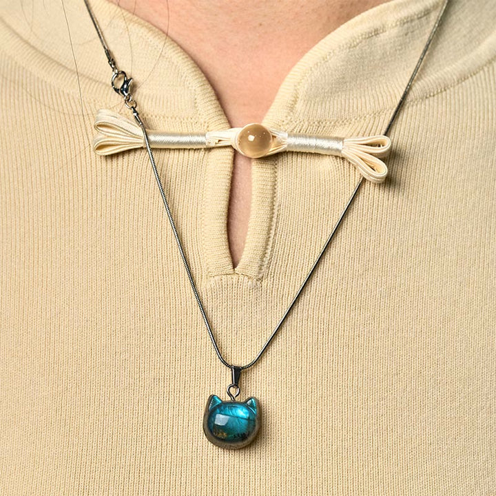 Buddha Stones天然猫柄 ラブラドライト ヒーリングネックレス ペンダント - image 5