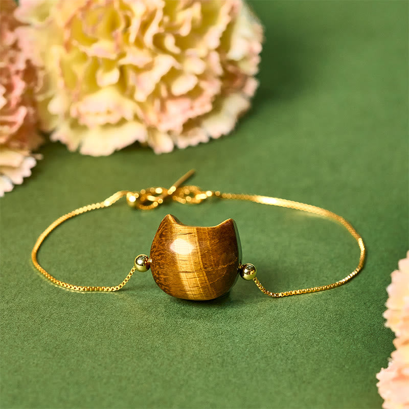 Buddha Stones925スターリングシルバー キャットタイガーアイ守護ブレスレット - 18~22cm - image 0