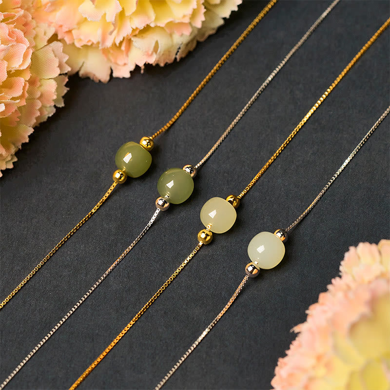 Buddha Stones 925スターリングシルバー 天然翡翠ビーズ アバンダンス チェーンブレスレット - image 23