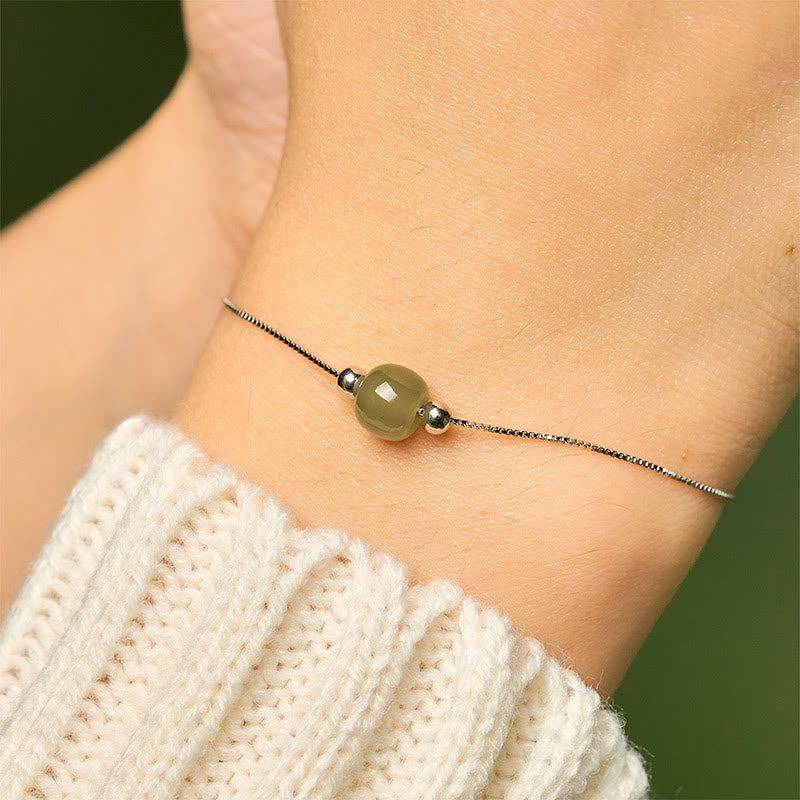 Buddha Stones 925スターリングシルバー 天然翡翠ビーズ アバンダンス チェーンブレスレット - image 4
