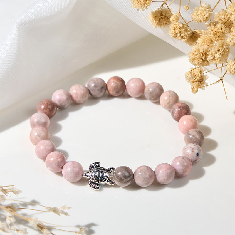Buddha Stonesタートルデザインゼブラジャスパー守護ブレスレット - ゼブラジャスパー(手首周り:16~19cm) - image 1