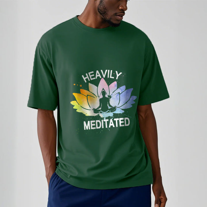 Buddha Stones、カラフルな蓮の花、瞑想の図柄コットンTシャツ - image 12