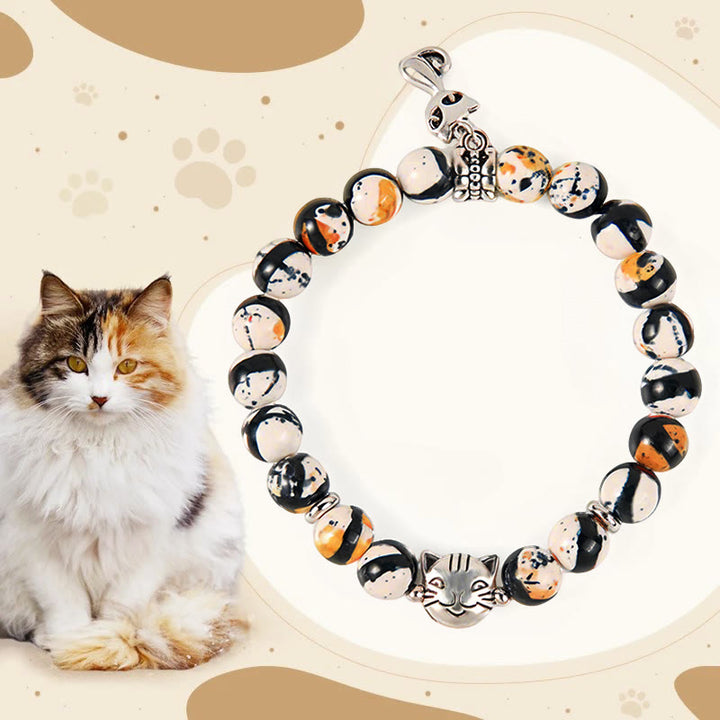 Buddha Stones三毛猫 天然石ビーズ 自信のブレスレット - 三毛猫(手首周り15~16cm) - image 0