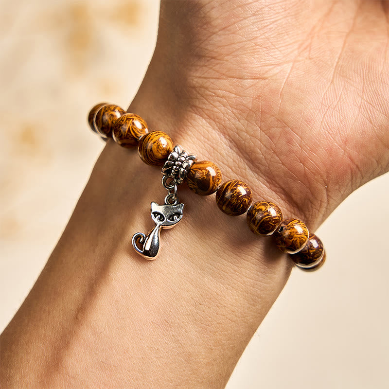 Buddha Stones天然石子猫用ヘッド守護ブレスレット - image 3