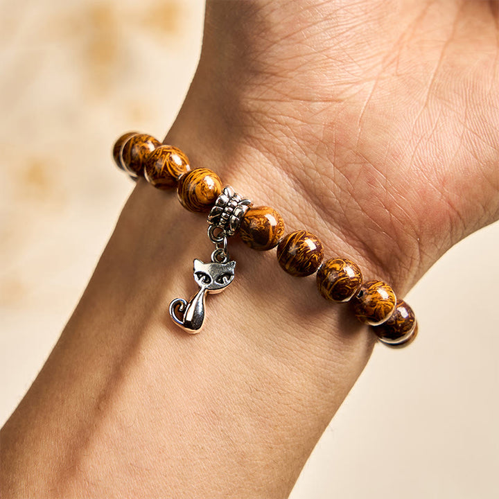 Buddha Stones天然石子猫用ヘッド守護ブレスレット - image 3