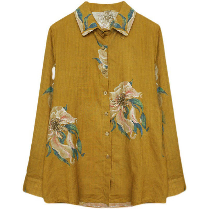 Buddha Stones文学芸術花柄コットン服 - image 14