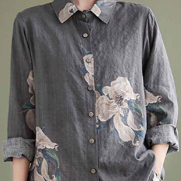 Buddha Stones文学芸術花柄コットン服 - image 27