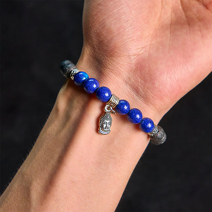 Buddha Stonesブラック溶岩石 クリスタルビーズ 動物柄 ヒーリングブレスレット - image 11