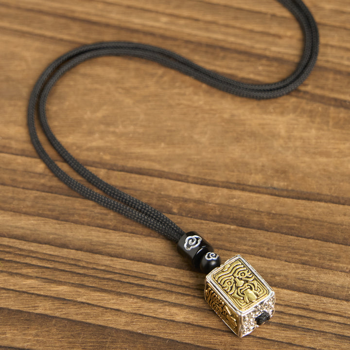 Buddha Stonesチベット ザキラム 富の守護女神 ロープ スクエア ネックレス ペンダント - image 5