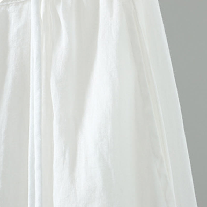 Buddha Stones夏 レトロ 純色 タッセルデザイン レディース スカート ポケット付き - image 7