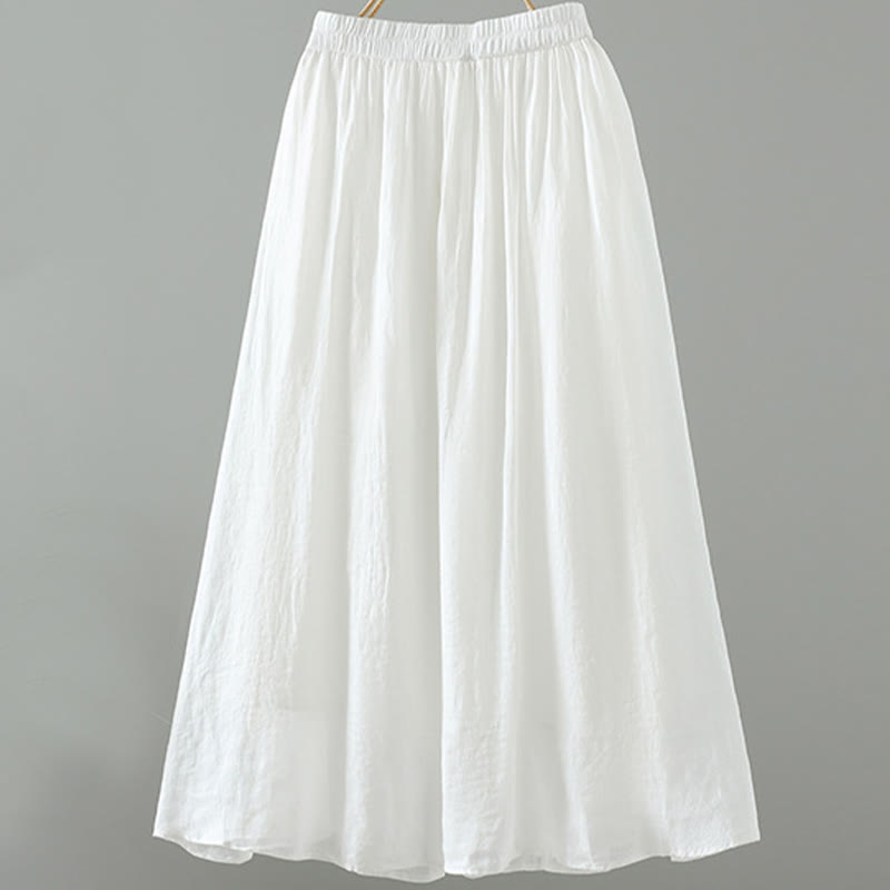 Buddha Stones夏 レトロ 純色 タッセルデザイン レディース スカート ポケット付き - image 6