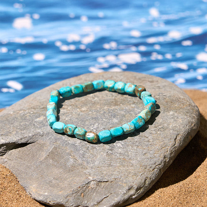 Buddha Stones天然 カラフル エンペラーストーン オーバル スクエアビーズ 抗ストレスブレスレット - image 4