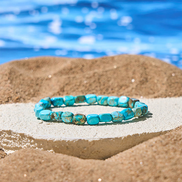 Buddha Stones天然 カラフル エンペラーストーン オーバル スクエアビーズ 抗ストレスブレスレット - image 5