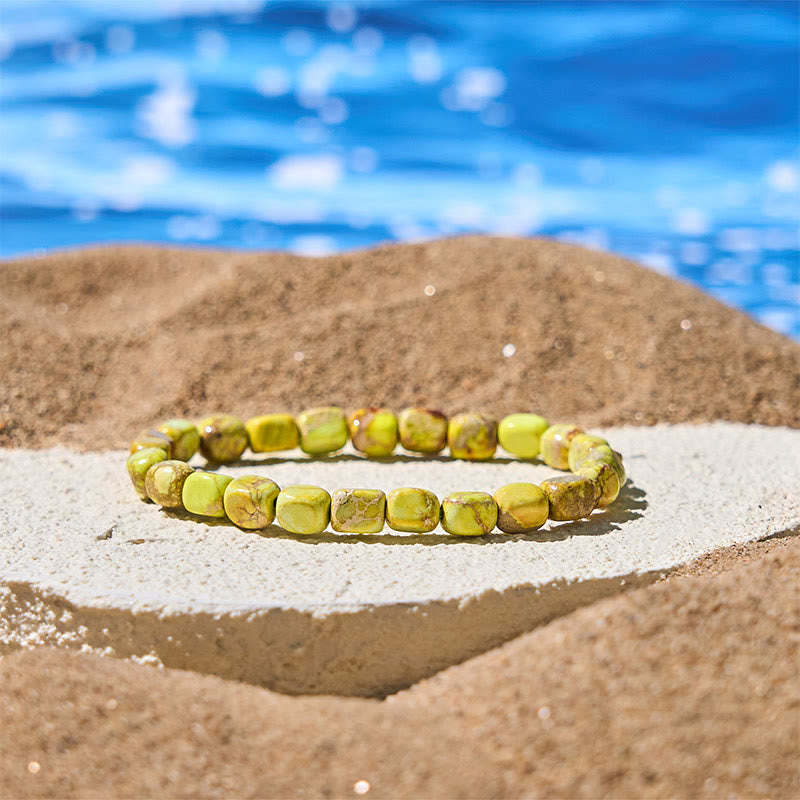 Buddha Stones天然 カラフル エンペラーストーン オーバル スクエアビーズ 抗ストレスブレスレット - image 12