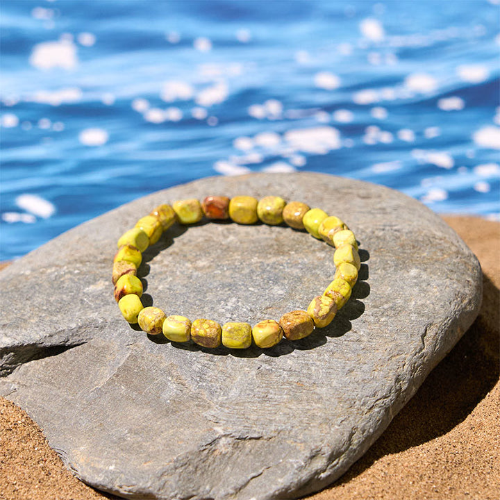 Buddha Stones天然 カラフル エンペラーストーン オーバル スクエアビーズ 抗ストレスブレスレット - image 11