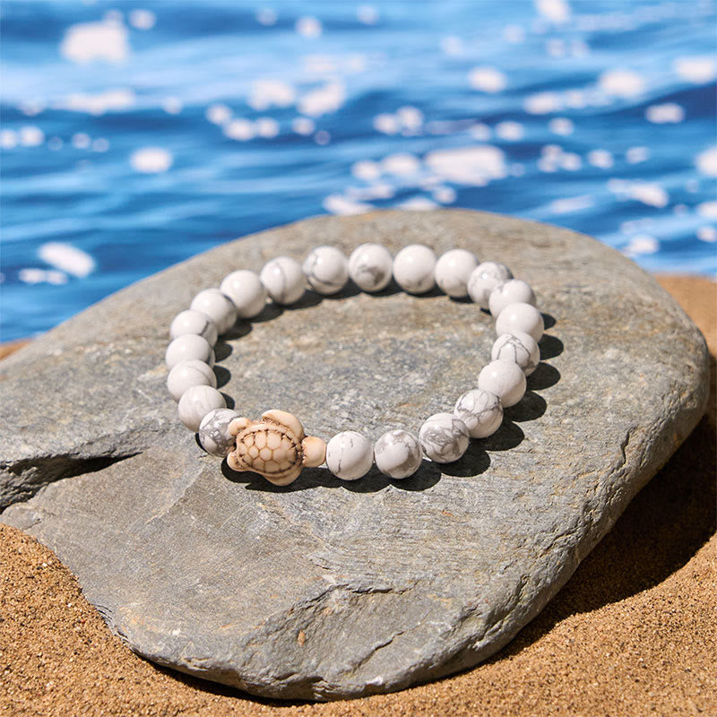 Buddha Stones天然石 ウミガメ ターコイズ クラックルアゲート 知恵のブレスレット - image 10