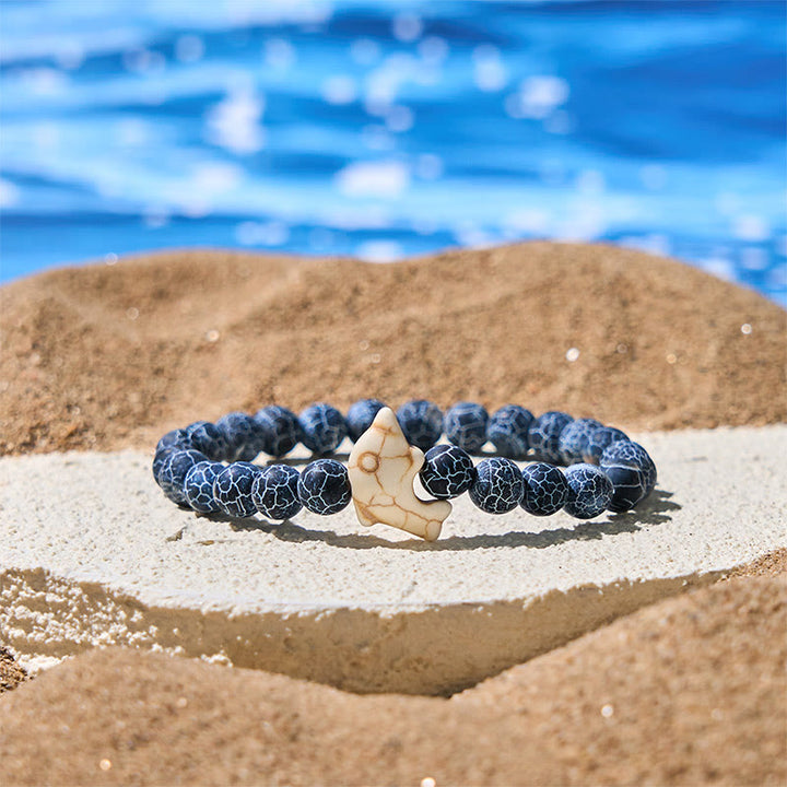 Buddha Stones天然石各種 イルカ スピリチュアルバランスブレスレット - クラックルアゲート(手首周り:15~18cm) - image 12