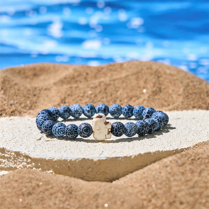 Buddha Stones天然石各種 象の霊力強さブレスレット - クラックルアゲート(手首周り:15~18cm) - image 17