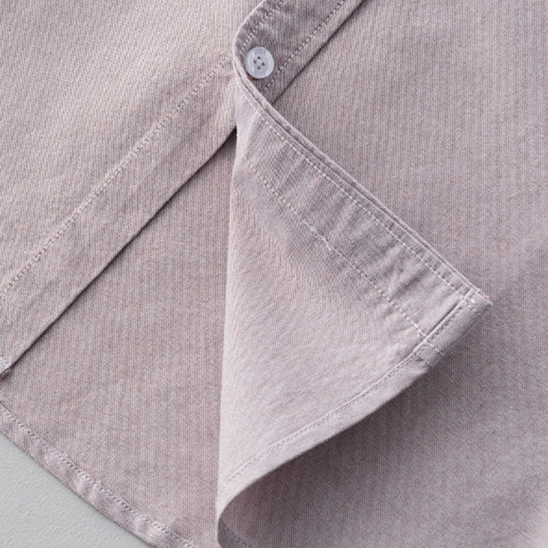 Buddha Stones無地長袖ボタンダウンデザインメンズコットンシャツ - image 18