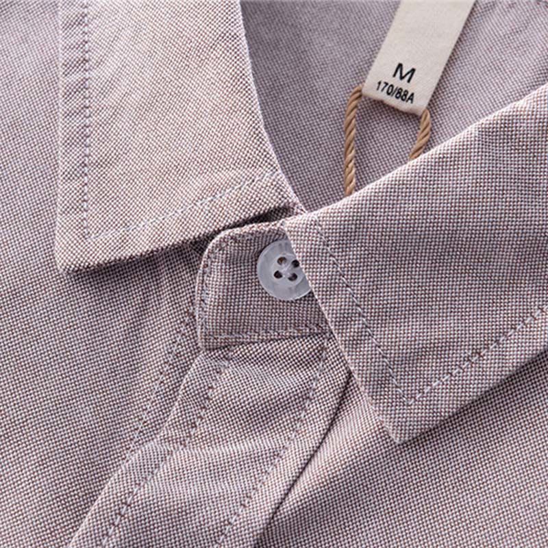 Buddha Stones無地長袖ボタンダウンデザインメンズコットンシャツ - image 15