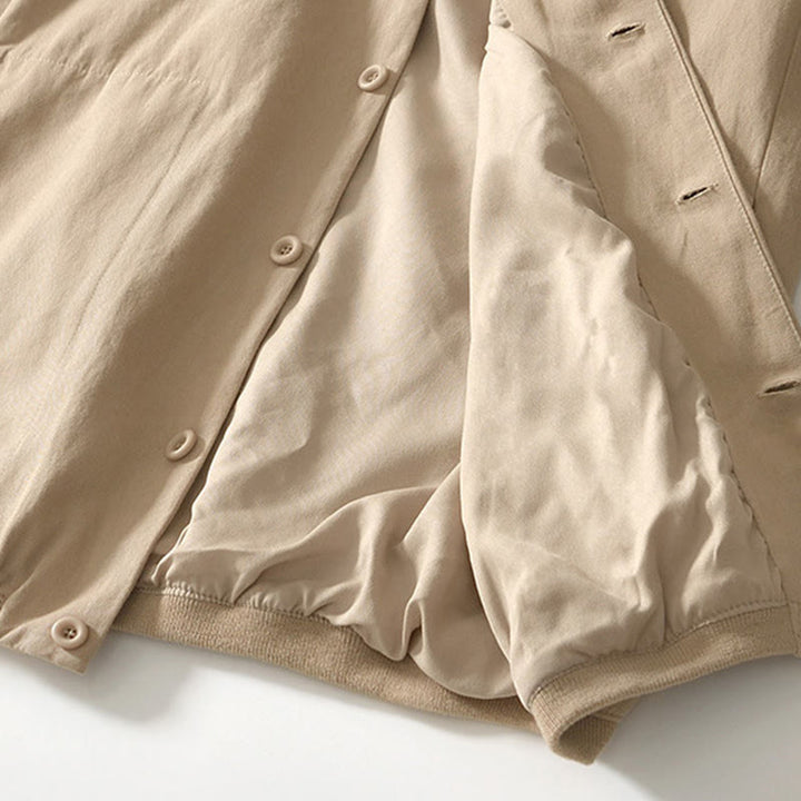 Buddha Stones秋冬 無地 長袖 ボタンダウン メンズ コットンシャツ ポケット付き - image 4