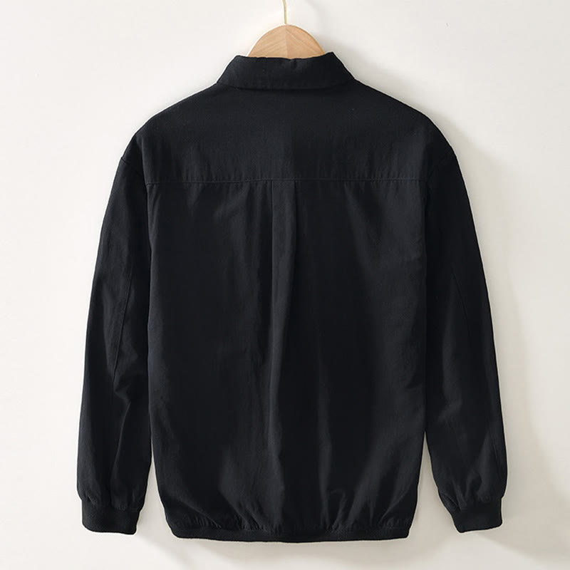 Buddha Stones秋冬 無地 長袖 ボタンダウン メンズ コットンシャツ ポケット付き - image 9