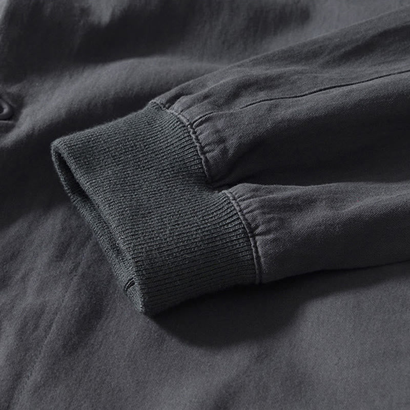 Buddha Stones秋冬 無地 長袖 ボタンダウン メンズ コットンシャツ ポケット付き - image 19