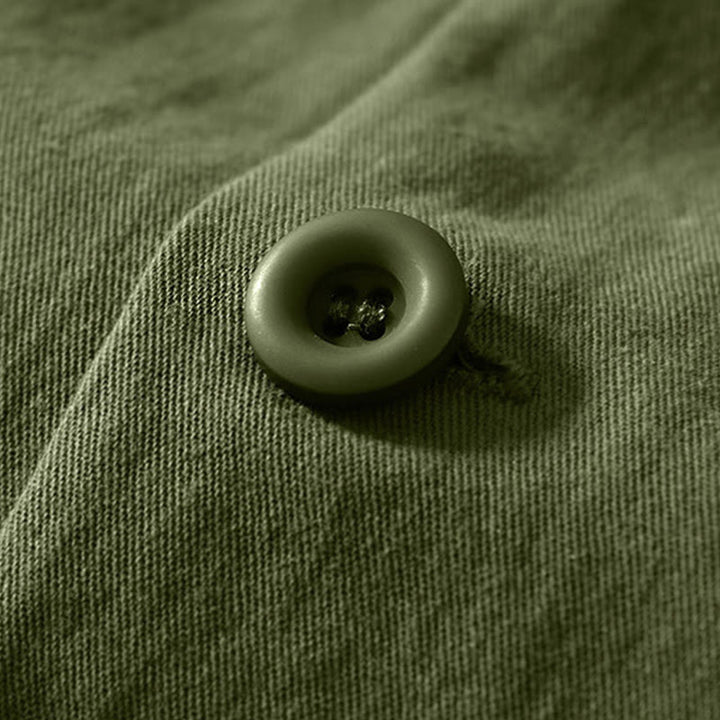 Buddha Stones秋冬 無地 長袖 ボタンダウン メンズ コットンシャツ ポケット付き - image 25