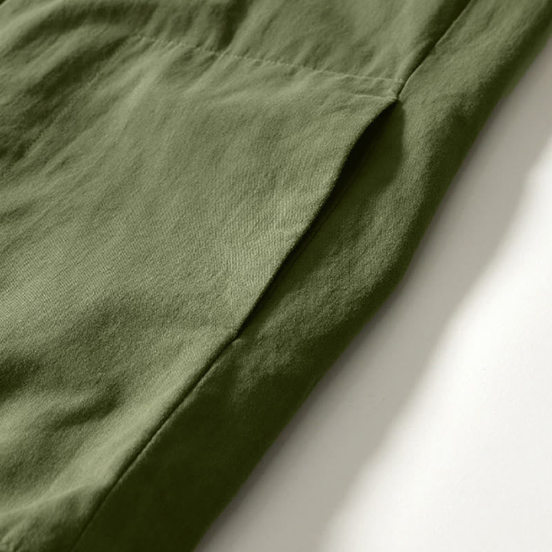 Buddha Stones秋冬 無地 長袖 ボタンダウン メンズ コットンシャツ ポケット付き - image 27