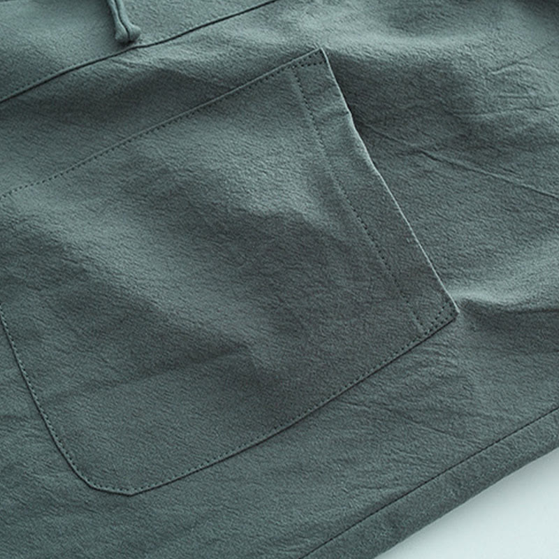 Buddha Stones無地 長袖 フロッグボタンデザイン コットン メンズシャツ - image 6