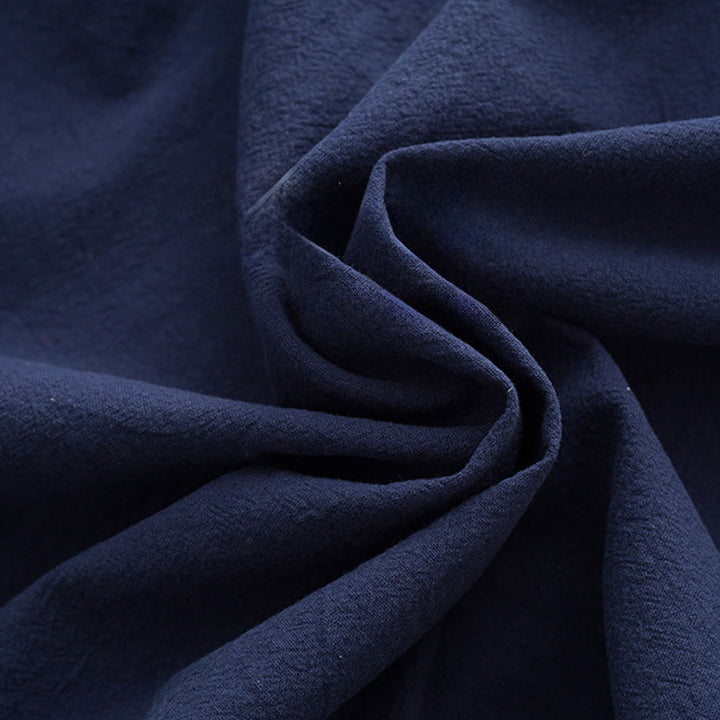 Buddha Stones無地 長袖 フロッグボタンデザイン コットン メンズシャツ - image 17