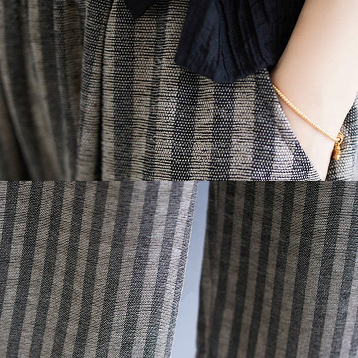 Buddha Stonesカジュアル 7-8丈 コーデュロイ ストライプ レディース ポリエステル ワイドレッグパンツ ポケット付き - image 12