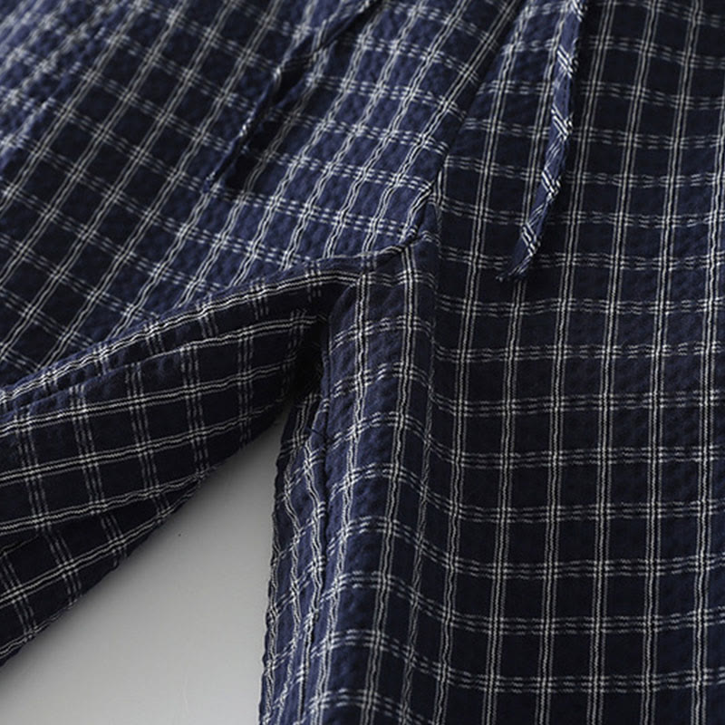 Buddha Stonesカジュアル チェック柄 レディース コットン ワイドレッグパンツ ポケット付き - image 9