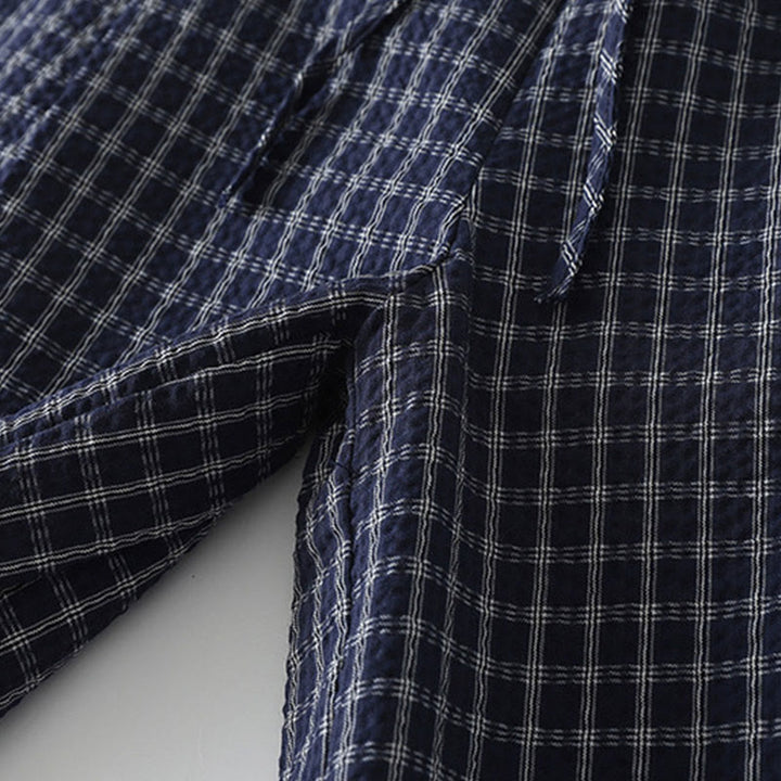 Buddha Stonesカジュアル チェック柄 レディース コットン ワイドレッグパンツ ポケット付き - image 9