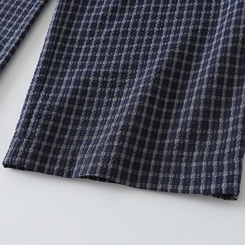 Buddha Stonesカジュアル チェック柄 レディース コットン ワイドレッグパンツ ポケット付き - image 7