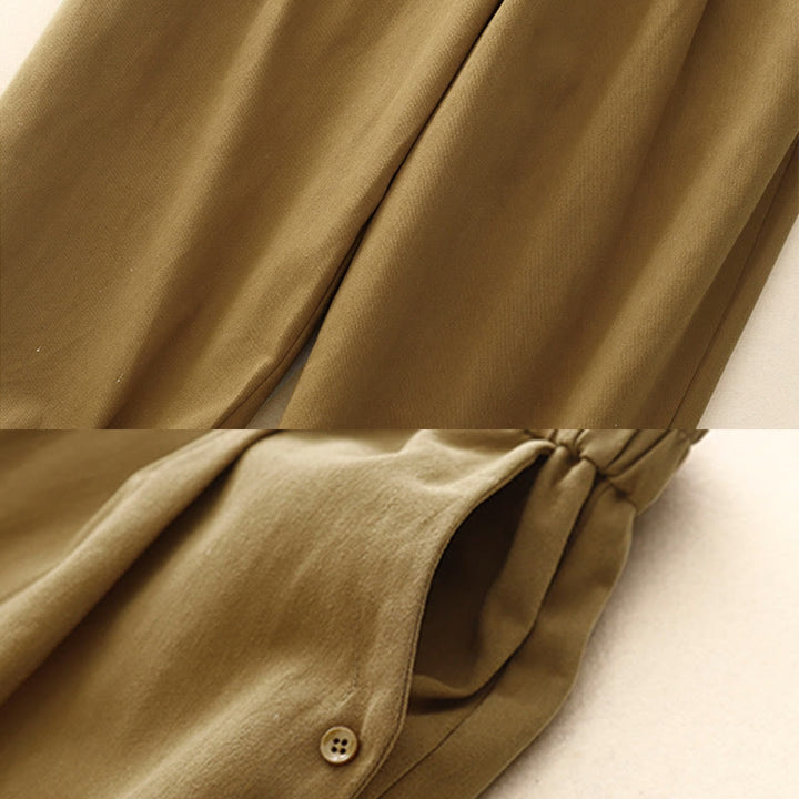 Buddha Stonesカジュアル スナップボタン レディース コットン ポリエステル パンツ ポケット付き - image 2