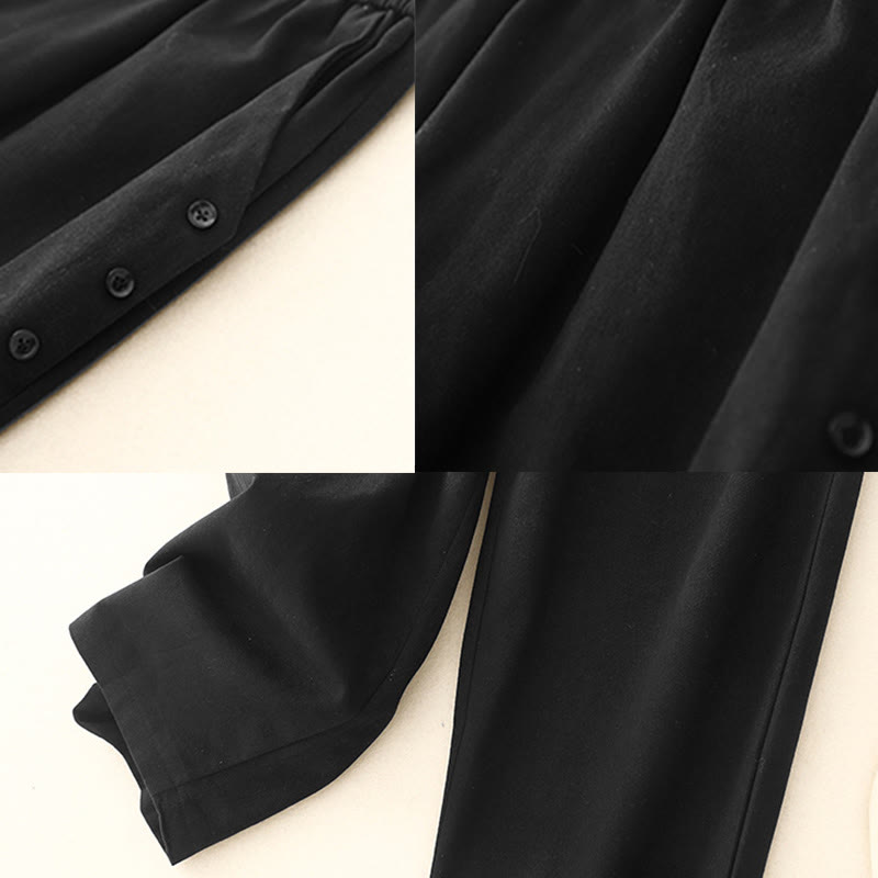 Buddha Stonesカジュアル スナップボタン レディース コットン ポリエステル パンツ ポケット付き - image 9