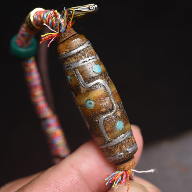 Buddha Stones手作りチベット九眼天珠護身ロープブレスレット - image 1