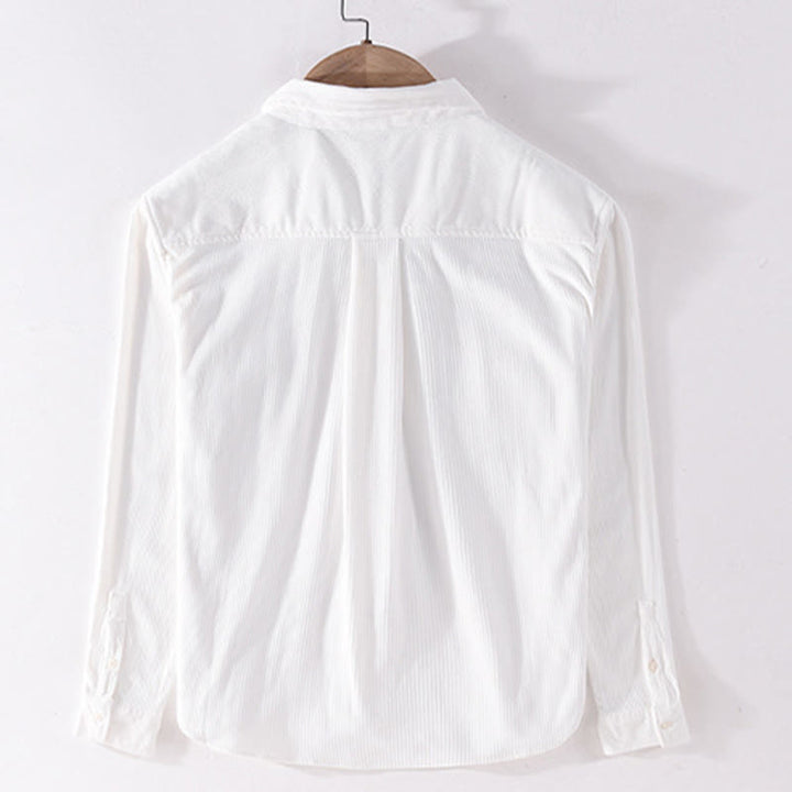 Buddha Stones春無地シンプルボタンデザインコーデュロイメンズ長袖ジャケットポケット付き - image 4