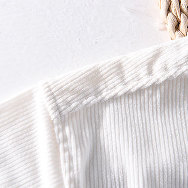 Buddha Stones春無地シンプルボタンデザインコーデュロイメンズ長袖ジャケットポケット付き - image 8