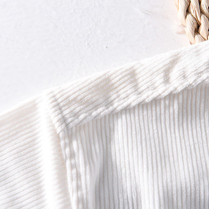 Buddha Stones春無地シンプルボタンデザインコーデュロイメンズ長袖ジャケットポケット付き - image 8