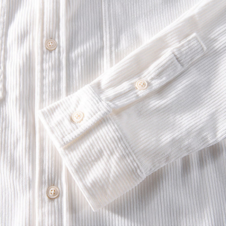 Buddha Stones春無地シンプルボタンデザインコーデュロイメンズ長袖ジャケットポケット付き - image 10