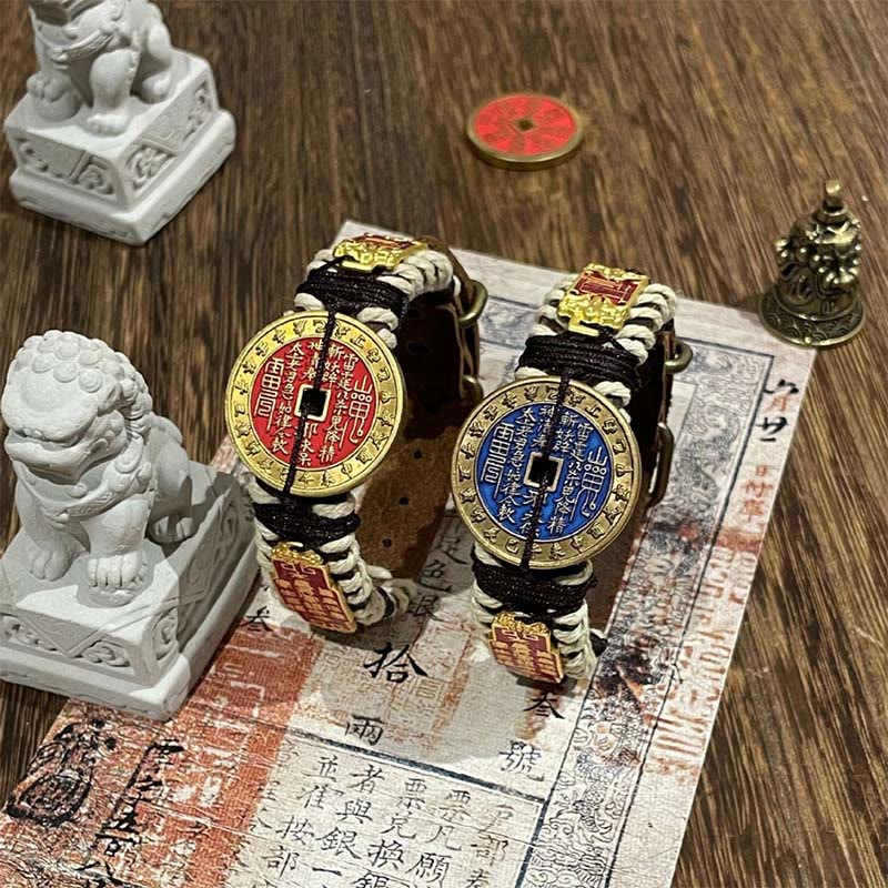 Buddha Stones石山の幽霊 お金を使うパワーレザーウォッチバンドブレスレット  - image 0