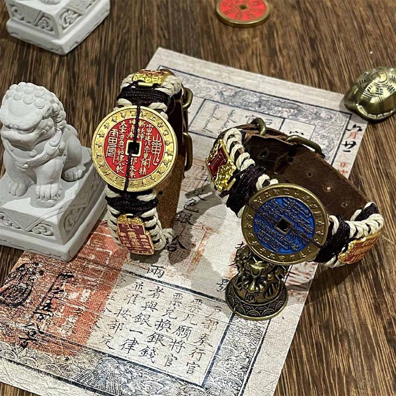 Buddha Stones石山の幽霊 お金を使うパワーレザーウォッチバンドブレスレット  - image 3