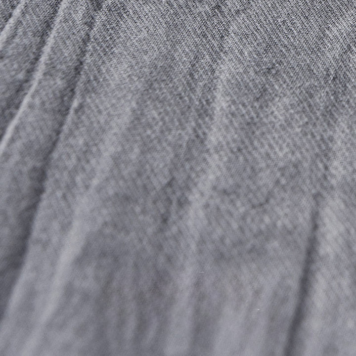 Buddha Stones無地 長袖 スタンドカラー シワ加工 ハーフボタン ラミー リネン メンズ シャツ - image 10