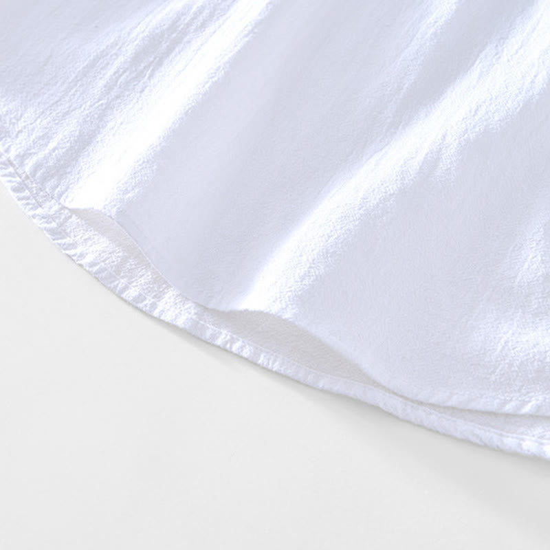 Buddha Stones春秋 無地 長袖 ハーフボタン コットン メンズシャツ - image 7