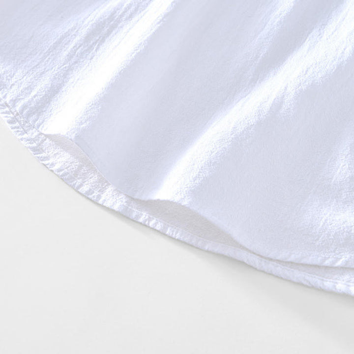 Buddha Stones春秋 無地 長袖 ハーフボタン コットン メンズシャツ - image 7