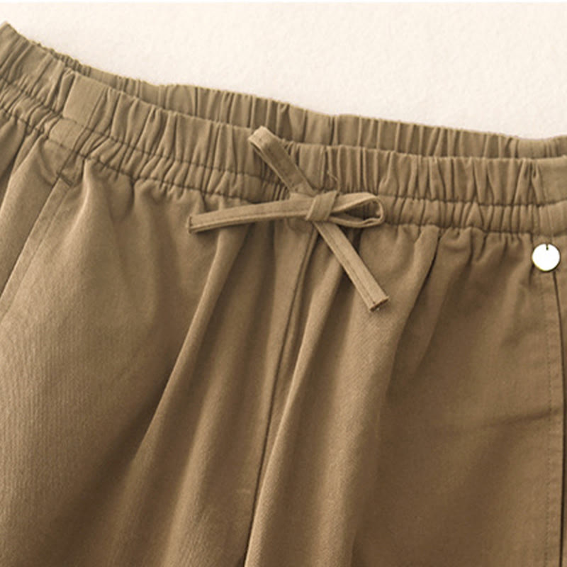 Buddha Stones無地 7-8丈 レディース ハーレム コットンパンツ ポケット付き - image 4